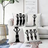 African Tribal Women Throw Pillow Covers Pack Of 4